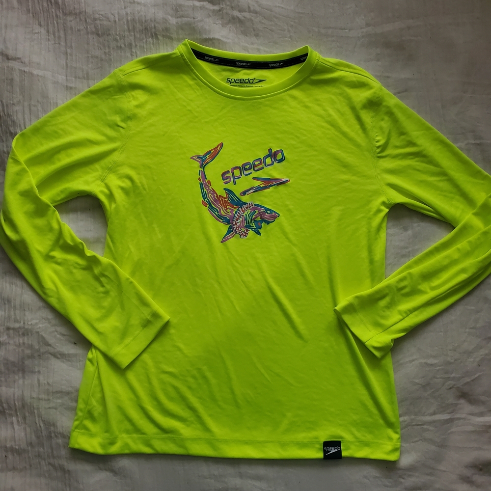 Speedo Kids Neon Long Sleeve Swim Shirt Youth XL